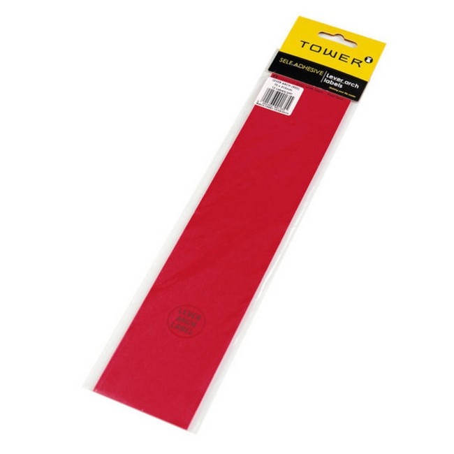 Picture of Lever Arch File Label - 70 x 315mm - Red - 1 Pack - LAR12's