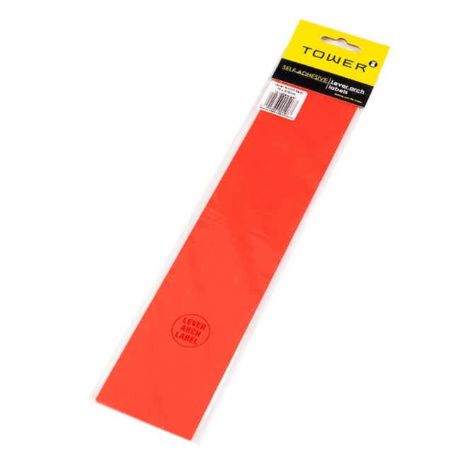 Picture of Lever Arch File Label - 70 x 315mm - Fluorescent Red - 1 Pack - LAFR12's