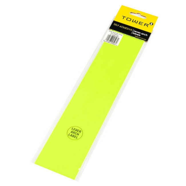 Picture of Lever Arch File Label - 70 x 315mm - Fluorescent Lime - 1 Pack - LAFL12's