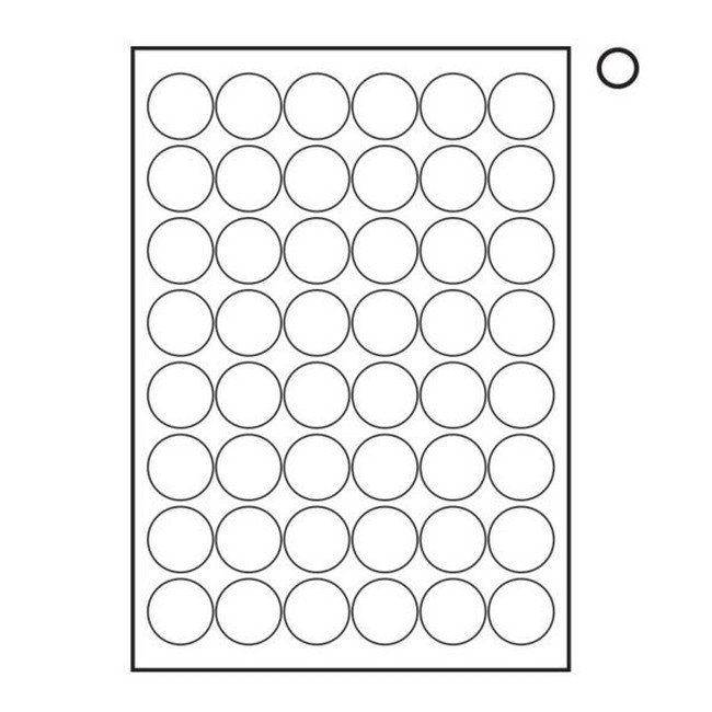 Picture of Label - Round - A4 Ink or Laserjet Print - 32mm Ø - White - 1 Box  - W116100's