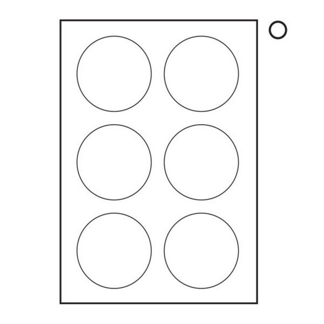 Picture of Label - Round -  Ink or Laserjet Print -  80mm Ø - White - 1 Box  - W118100's