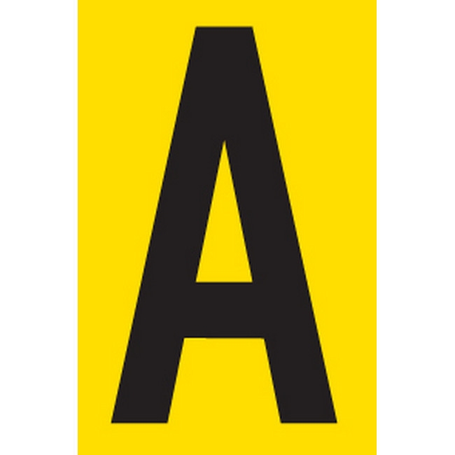 Picture of Adhesive Signs - Letter A - Black-Yellow - 55 x 90mm - SIGNA55-A