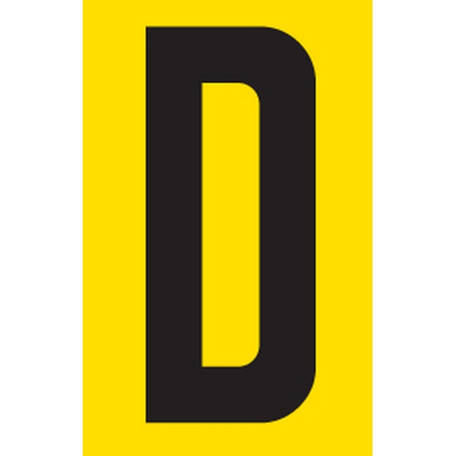 Picture of Adhesive Signs - Letter D - Black-Yellow - 55 x 90mm - SIGNA55-D