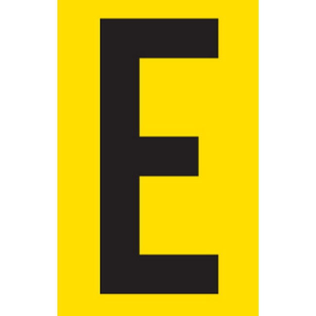 Picture of Adhesive Signs - Letter E - Black-Yellow - 55 x 90mm - SIGNA55-E