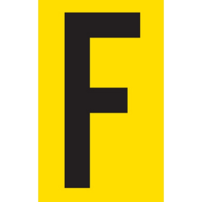 Picture of Adhesive Signs - Letter F - Black-Yellow - 55 x 90mm - SIGNA55-F