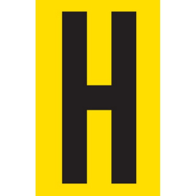 Picture of Adhesive Signs - Letter H - Black-Yellow - 55 x 90mm - SIGNA55-H