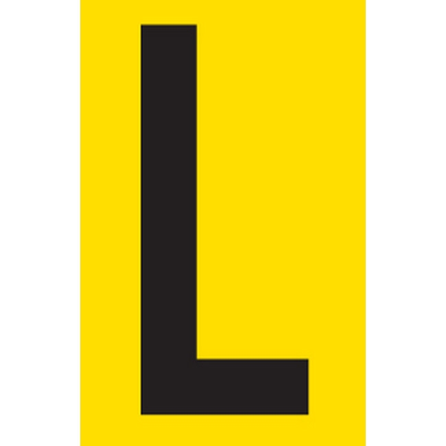 Picture of Adhesive Signs - Letter L - Black-Yellow - 55 x 90mm - SIGNA55-L