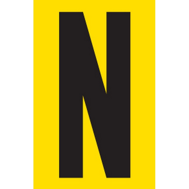 Picture of Adhesive Signs - Letter N - Black-Yellow - 55 x 90mm - SIGNA55-N