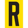 Picture of Adhesive Signs - Letter R - Black-Yellow - 55 x 90mm - SIGNA55-R