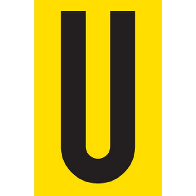 Picture of Adhesive Signs - Letter U - Black-Yellow - 55 x 90mm - SIGNA55-U