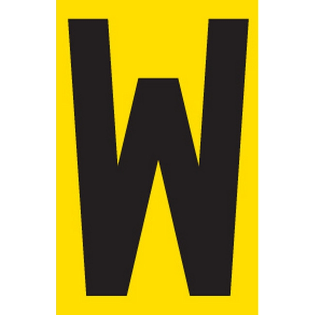 Picture of Adhesive Signs - Letter W - Black-Yellow - 55 x 90mm - SIGNA55-W