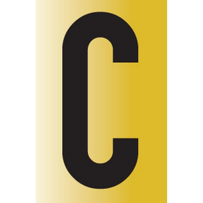 Picture of Adhesive Signs - Letter C - Reflective - Black-Yellow - 55 x 90mm - SIGNR55-C