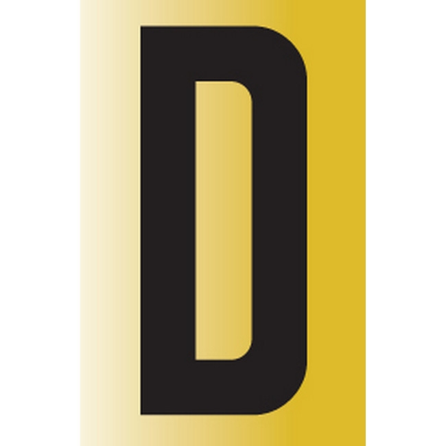 Picture of Adhesive Signs - Letter D - Reflective - Black-Yellow - 55 x 90mm - SIGNR55-D