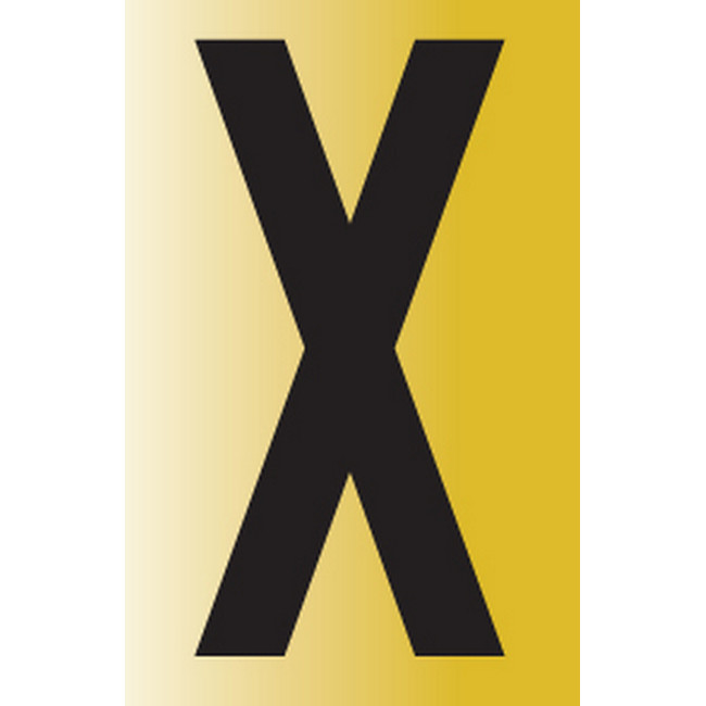 Adhesive Signs Letter X Reflective BlackYellow 55 x 90mm