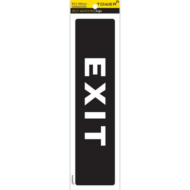 Picture of Information Sign - Exit - White-Black - 185 x 50mm - SIGNAEX(R)