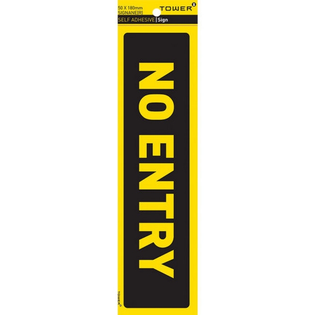 Picture of Warning Sign - No Entry - Yellow-Black - 185 x 50mm - SIGNANE(R)