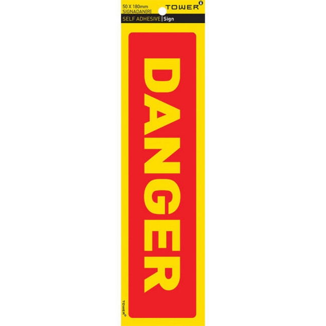 Picture of Danger Sign - Danger - Yellow-Red - 185 x 50mm - SIGNADAN(R)