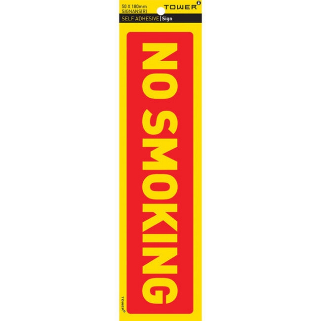 Picture of Danger Sign - No Smoking Yellow-Red - 185 x 50mm - SIGNANS(R)