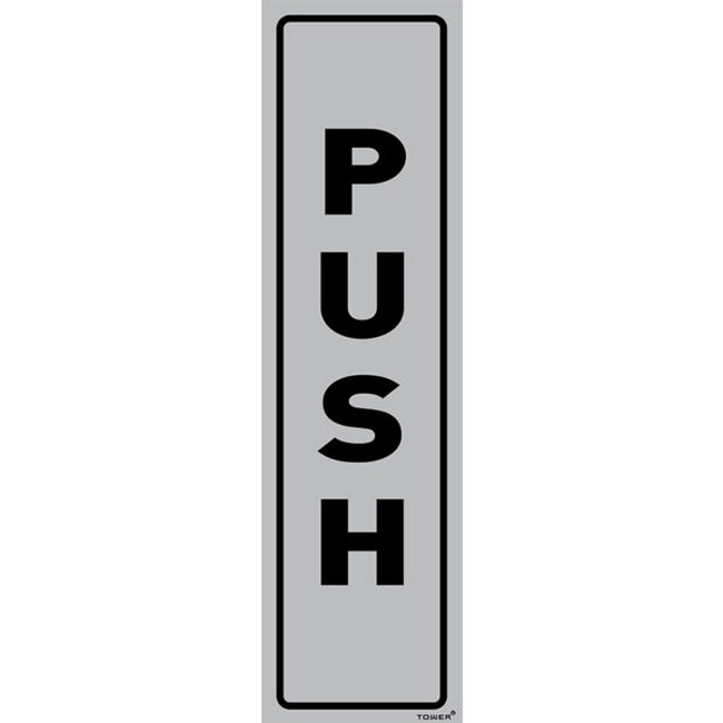 Picture of Aluminium Sign - Push Vertical - 180 x 50mm - SIGNALPUS(D)