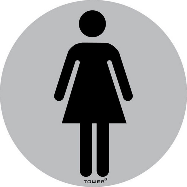 Picture of Aluminium Round Sign - Ladies Toilet - 90mm Ø - SIGNALLT(90)