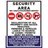 Picture of Safety Information Sign - Security Area - Chromadek - 925 x 1225mm - SIGNI1