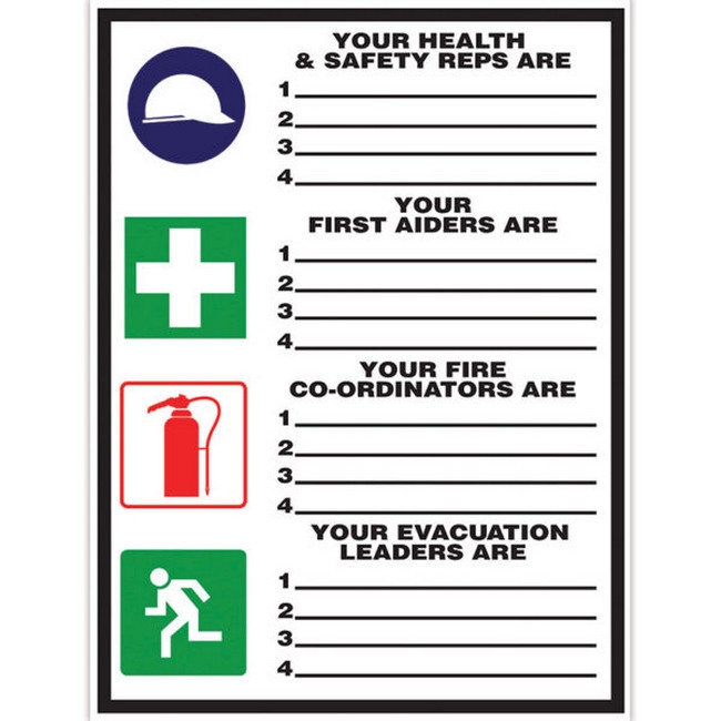 Picture of Safety Information Sign - Representatives Board - 400 x 300mm - SIGNI6
