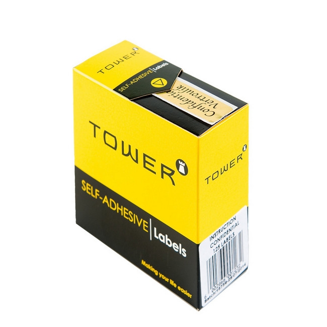 Picture of Confidential Sticker - 14 x 40mm - Gold - 1 Pack - ICON