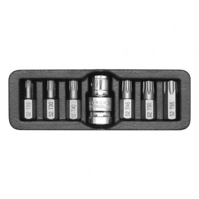 Picture of Torx Bit Socket Set - Chrome Vanadium - 1/2" Connector - Standard Length - 7 Piece - YT-0410