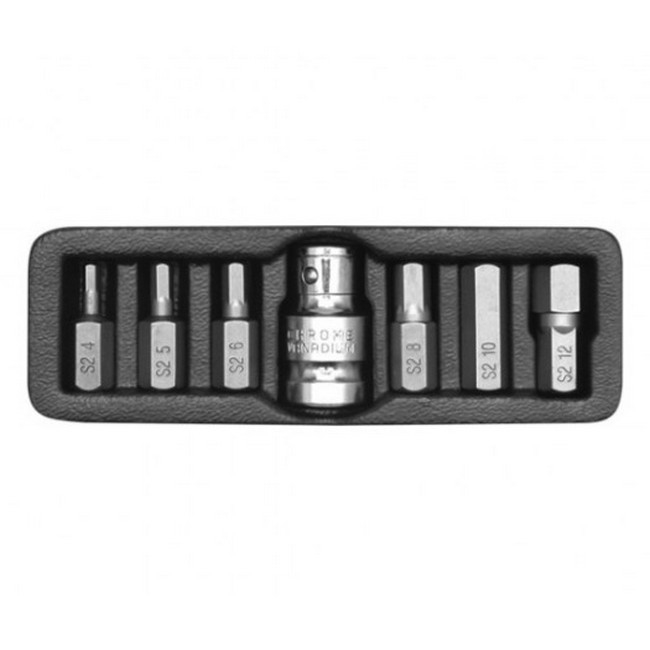 Picture of Hex Bit Socket Set - Chrome Vanadium - 1/2" Connector - Standard Length - 7 Piece - YT-0412