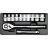 Picture of Socket Set - AS-Drive 6 Point - Chrome Vanadium - 1/2" Connector - 12 Piece - YT-12621