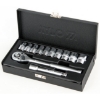 Picture of Socket Set - AS-Drive 6 Point - Chrome Vanadium - 1/2" Connector - 12 Piece - YT-12621