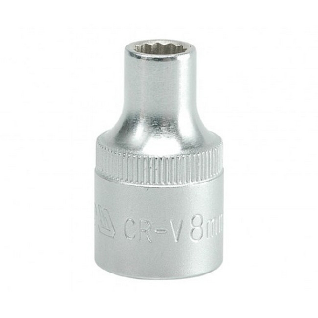 Picture of Bi-hex Socket - 12 Point - Chrome Vanadium - 1/2" Connector - Standard Length - 8mm - YT-1270