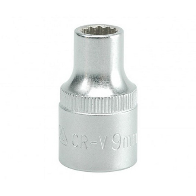 Picture of Bi-hex Socket - 12 Point - Chrome Vanadium - 1/2" Connector - Standard Length - 9mm - YT-1271