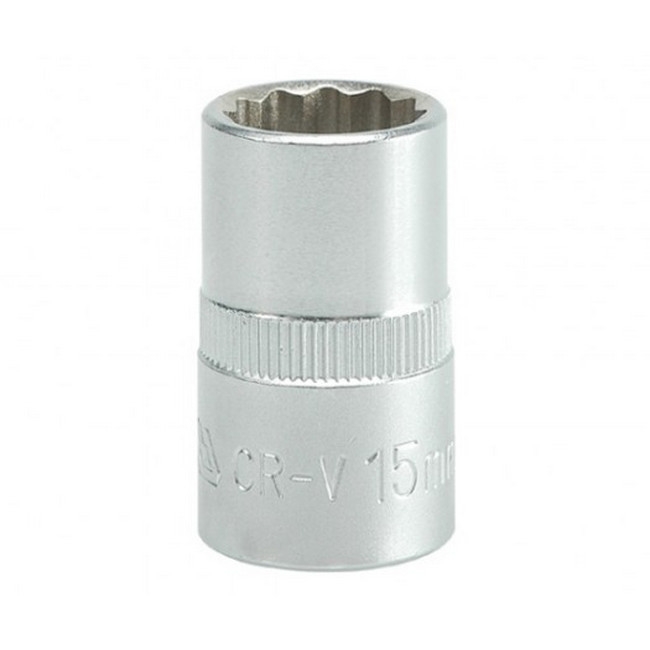 Picture of Bi-hex Socket - 12 Point - Chrome Vanadium - 1/2" Connector - Standard Length - 15mm - YT-1277