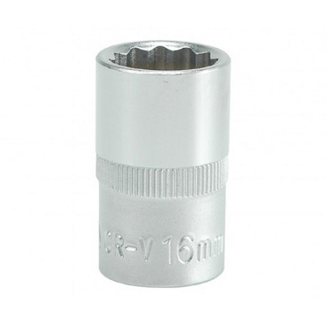 Picture of Bi-hex Socket - 12 Point - Chrome Vanadium - 1/2" Connector - Standard Length - 16mm - YT-1278