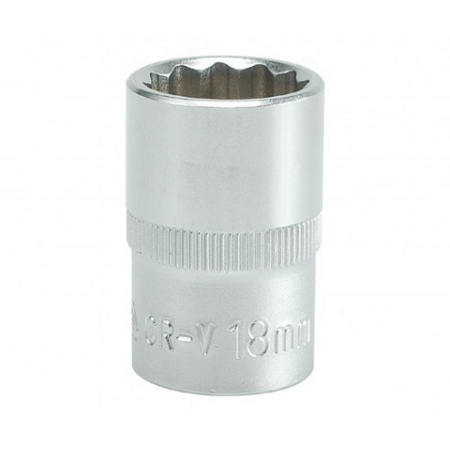 Picture of Bi-hex Socket - 12 Point - Chrome Vanadium - 1/2" Connector - Standard Length - 18mm - YT-1280