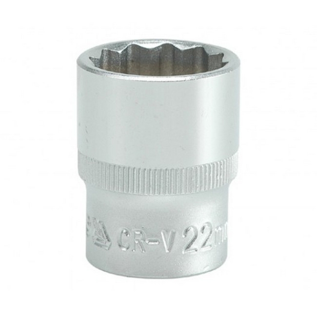 Picture of Bi-hex Socket - 12 Point - Chrome Vanadium - 1/2" Connector - Standard Length - 22mm - YT-1284