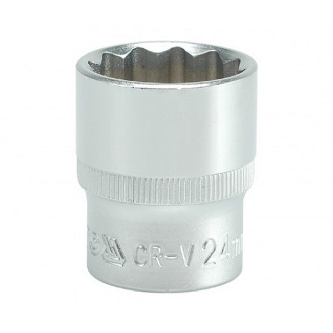 Picture of Bi-hex Socket - 12 Point - Chrome Vanadium - 1/2" Connector - Standard Length - 24mm - YT-1286