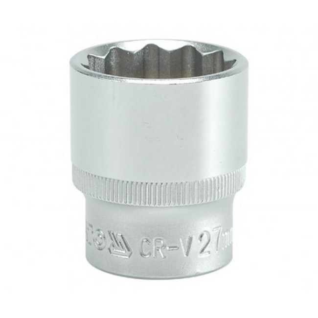 Picture of Bi-hex Socket - 12 Point - Chrome Vanadium - 1/2" Connector - Standard Length - 27mm - YT-1289