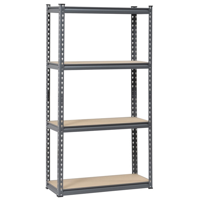 Picture of Steel Shelving - 4 Tier - Medium Duty - Boltless - Metal Frame - MDF Shelves - Grey - ADIY3902