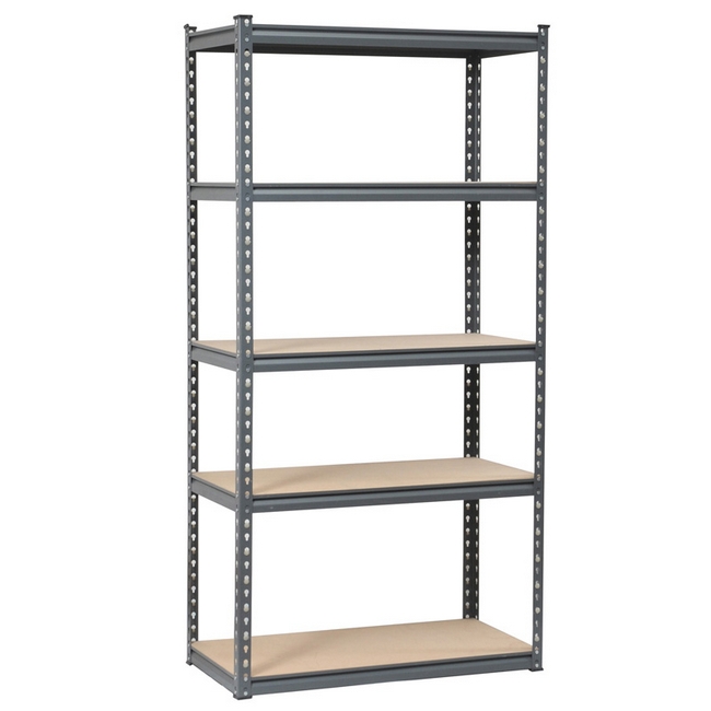 Picture of Steel Shelving - 5 Tier - Heavy Duty - Boltless - Metal Frame and MDF Shelves - Grey - ADIY3904