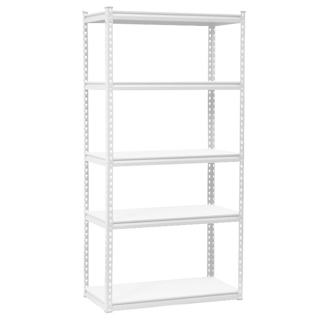 Picture of Steel Shelving - 5 Tier - Heavy Duty - Boltless - Metal Frame and MDF Shelves - White - ADIY3903