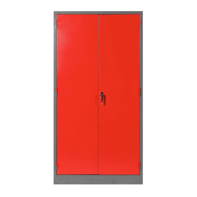 Picture of Steel Stationery Cupboard - 1800(H) mm - Grey and Red [SC002-greyred]
