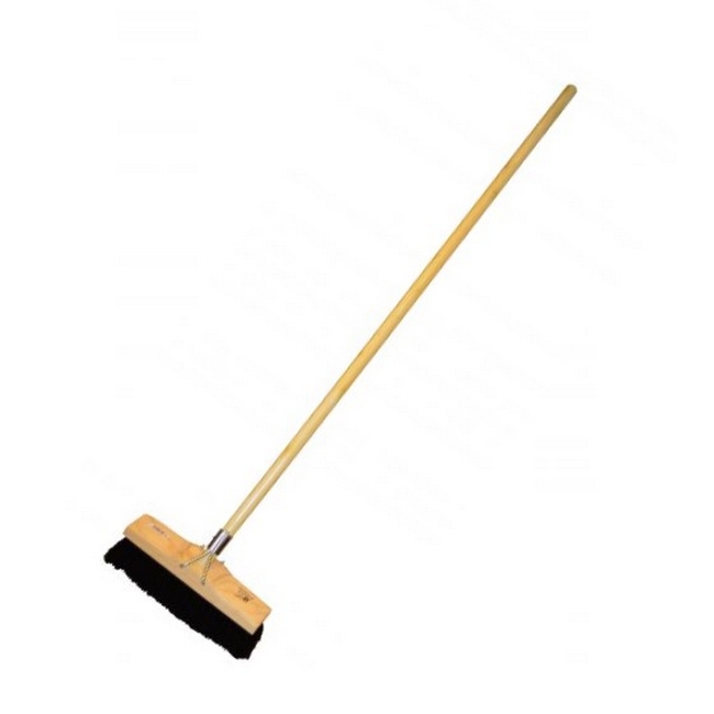 Picture of Floor Broom - Complete - Soft - Black Coco Fibre - Wooden Handle - 55 Grip - Pack of 5 - F3354