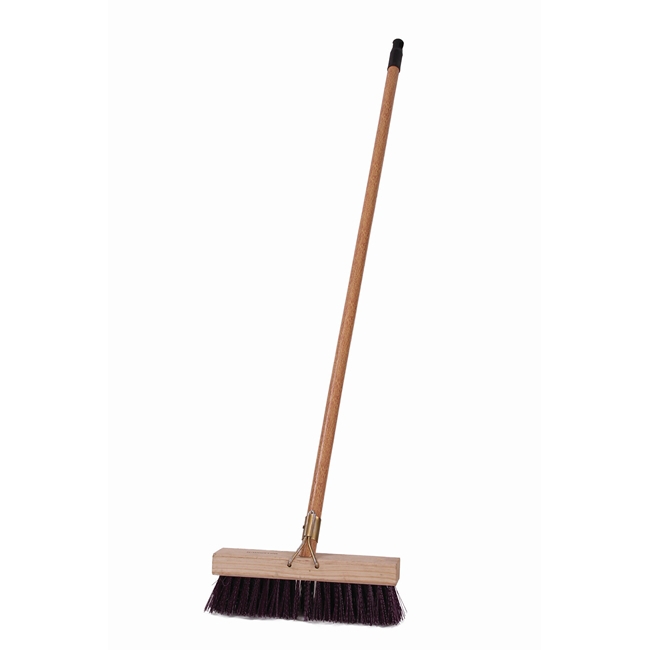 Picture of Gutter Sweeper Broom - Complete - Millennium Synthetic- Brown Polypropylene Fibre - Wooden Handle - 55 Grip - 37.5cm - Pack of 3 - F3263