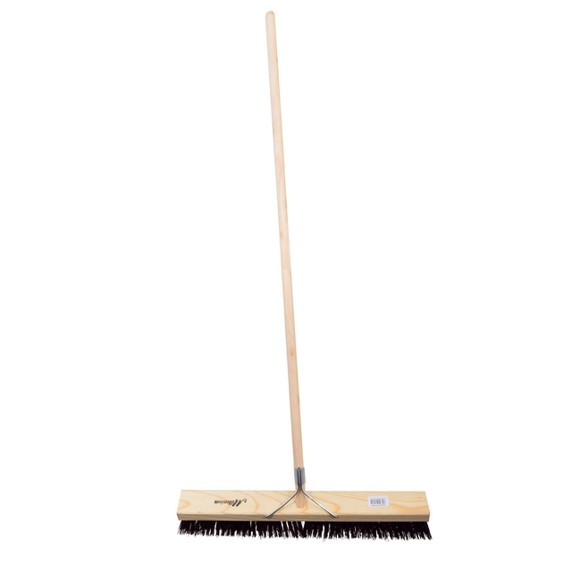 Picture of Platform Broom - Complete - Millennium Synthetic - Brown Polypropylene Fibre - Wooden Handle - 88 Grip - 61cm - Pack of 3 - F3262