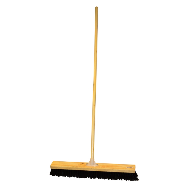 Picture of Platform Broom - Complete - Rainbow - Soft Synthetic Fibre - Wooden Screw-in Handle - 45cm - Pack of 3 - F3565