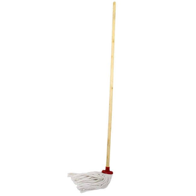 Picture of Budget Mop - Complete - Head with Plastic Socket - Wooden Handle - Pack of 5 - F8679