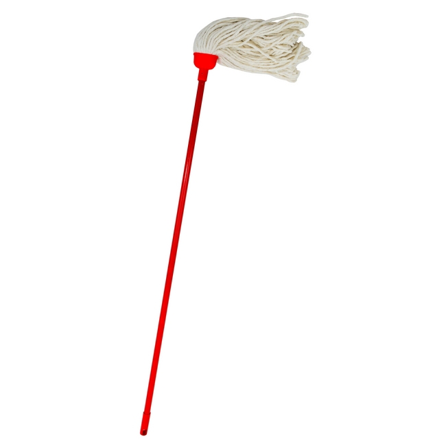 Picture of Mop - Complete - W4 Head with with Plastic Socket - Metal Handle - Red - 365g - Pack of 5 - F8761