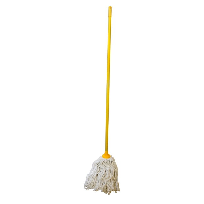 Picture of Mop - Complete - W5 Head with with Plastic Socket - Metal Handle - Yellow - 445g - Pack of 5 - F8762